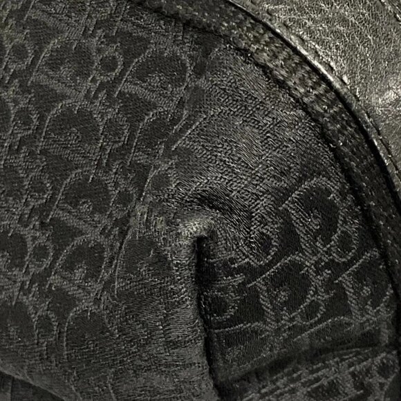 Auth DIOR/ChristianDior Street Chic/Trotter Black Jacquard Leather Tote Bag - Picture 7 of 16